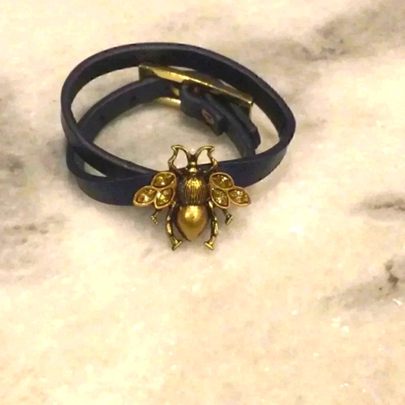 Leather bee bracelet new - Picture 1 of 6